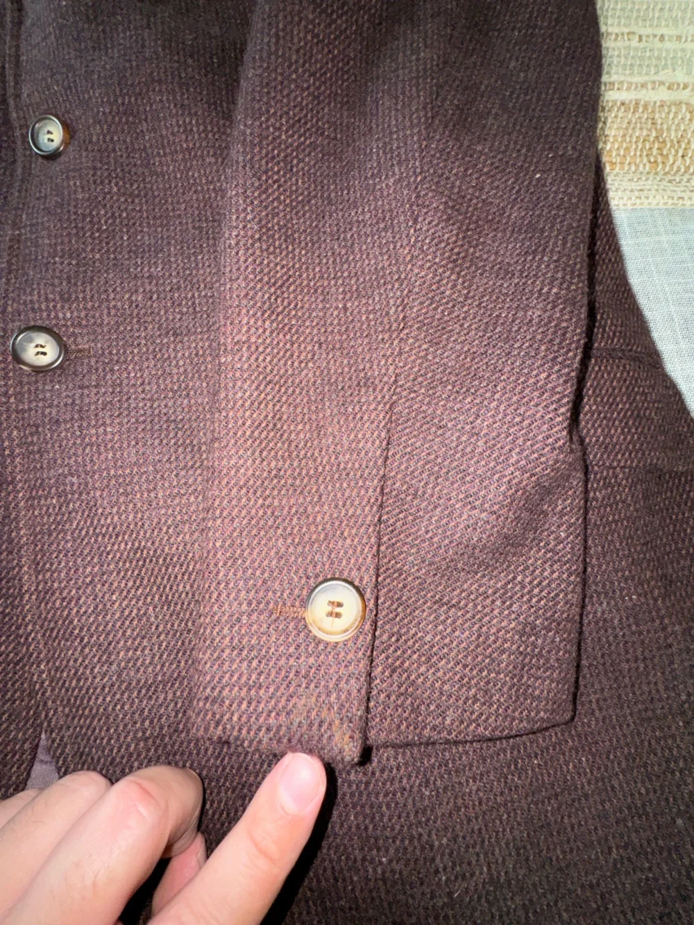 Rubinacci Men’s Jacket, Size IT 54, Burgundy, 3 Button, 100% Lana Vergine